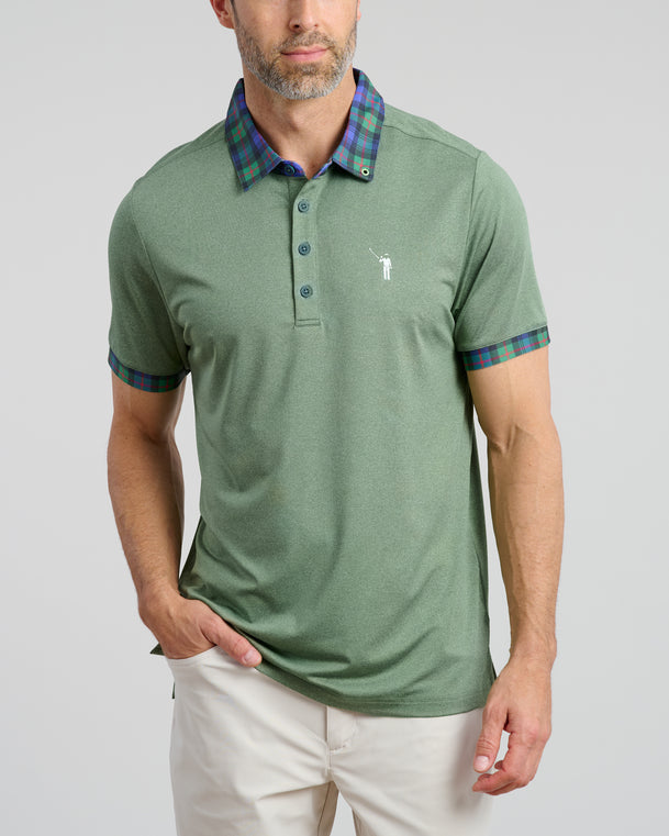 Murray Family Ties Men's Polo | Olive | Front | William Murray Golf