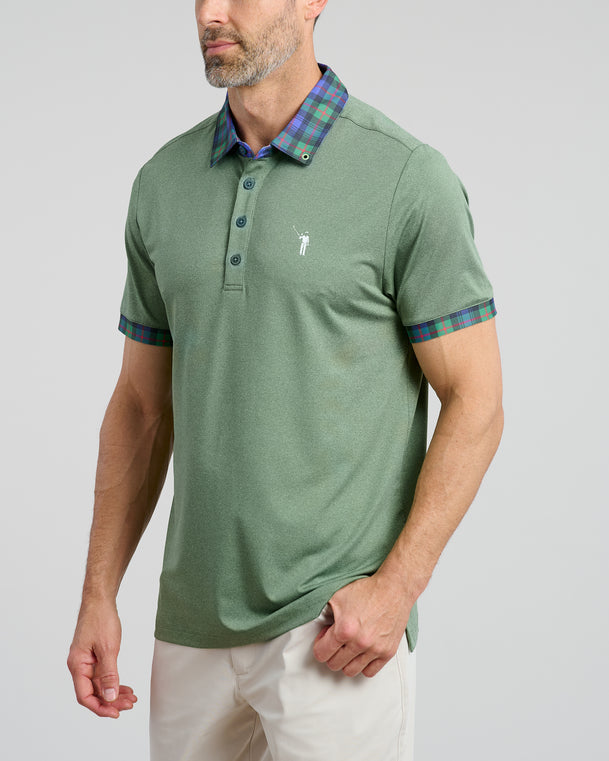 Murray Family Ties Men's Polo | Olive | Angle | William Murray Golf