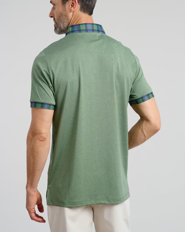 Murray Family Ties Men's Polo | Olive | Back | William Murray Golf