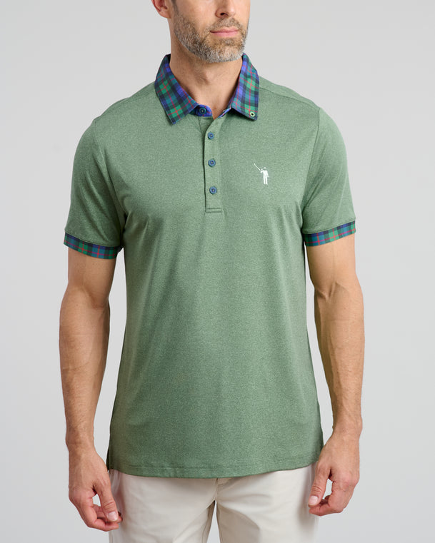 Murray Family Ties Men's Polo | Olive | Front 2 | William Murray Golf