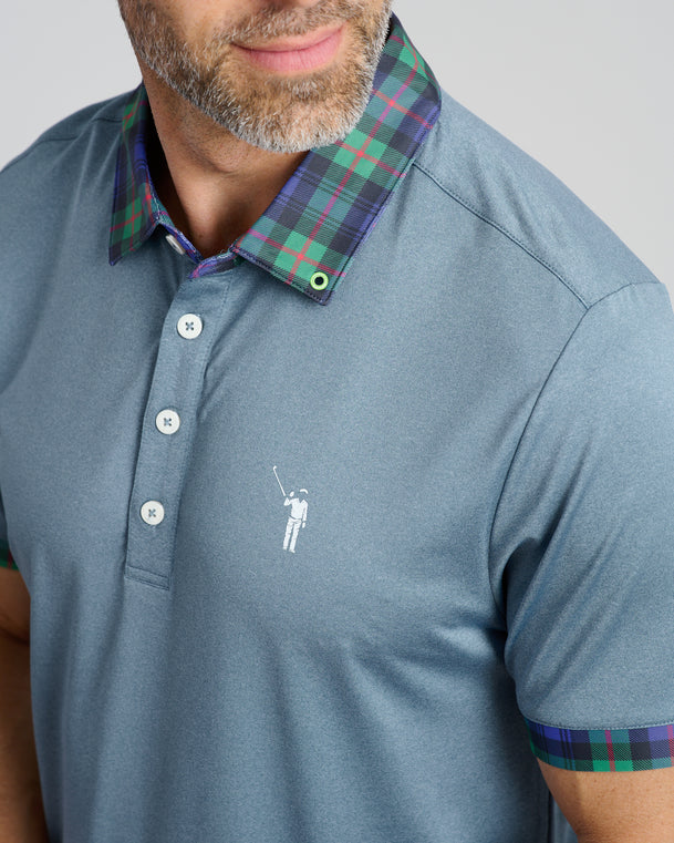 Murray Family Ties Men's Polo | Water | Front Detail | William Murray Golf