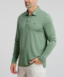 Murray Classic Men's Long Sleeve Polo | Olive | Front | William Murray Golf