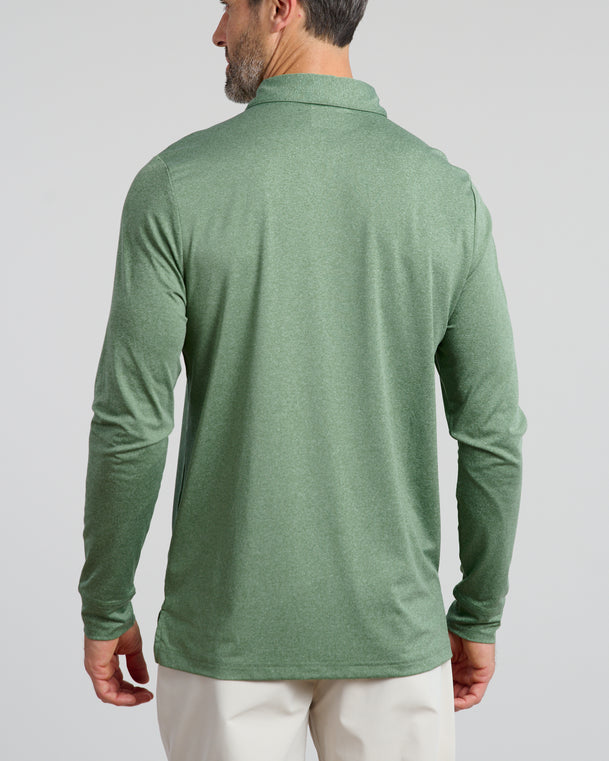 Murray Classic Men's Long Sleeve Polo | Olive | Back | William Murray Golf