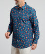 Old Fashioned Holiday Men's Button Down | Navy | Angle | William Murray Golf