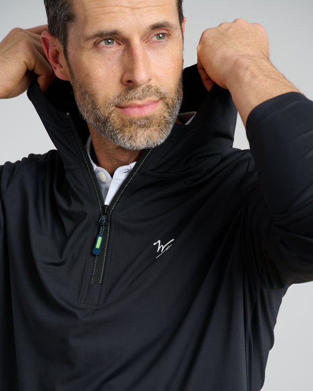 Men's Chip Shot Pullover Hoodie | Black | Hood Detail | William Murray Golf