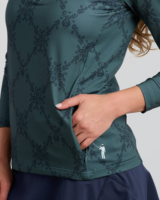 Moose Mulligans Women's Pocket Pullover | Spruce | Pocket | William Murray Golf