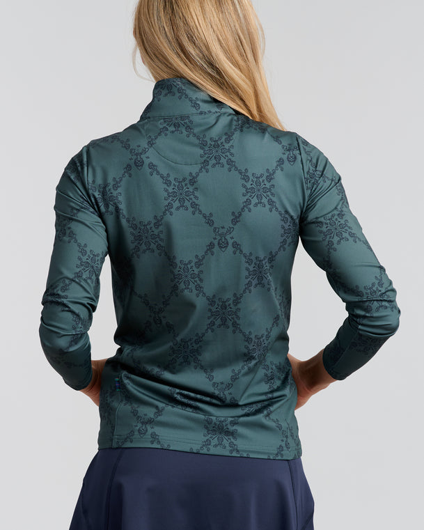 Moose Mulligans Women's Pocket Pullover | Spruce | Back | William Murray Golf