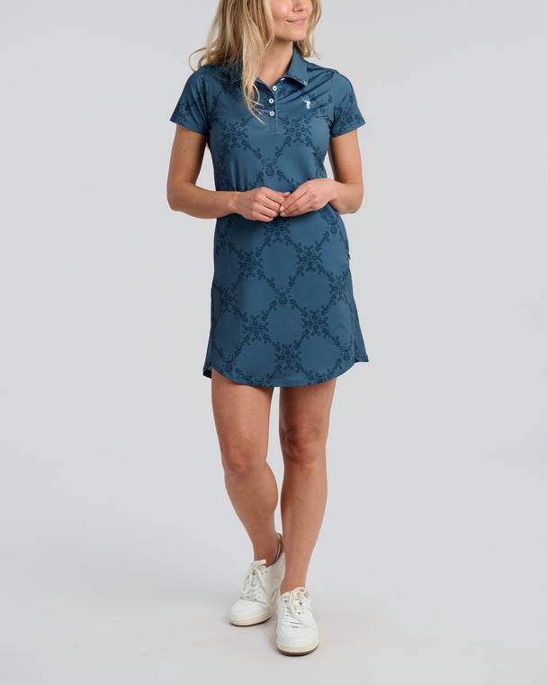 Moose Mulligans Women's Polo Dress | Navy | Front 3 | William Murray Golf