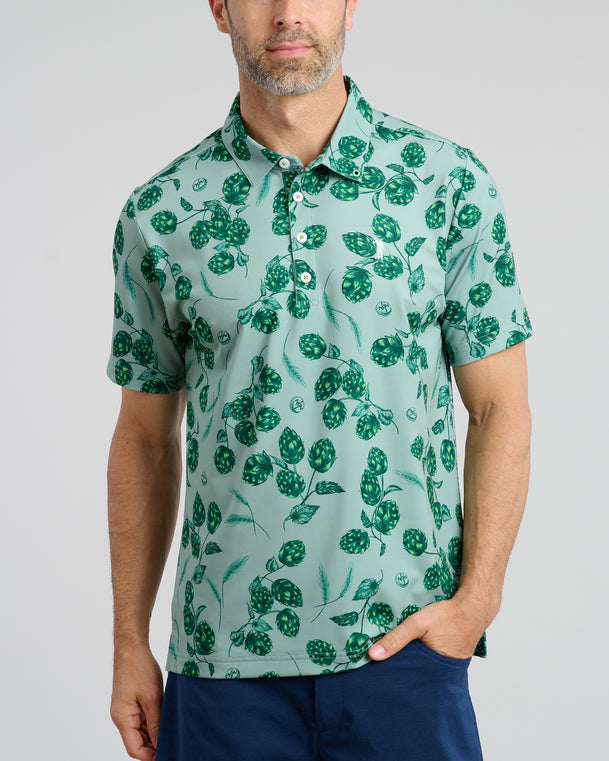 What's Hoppenin' Men's Polo | Olive | Front | William Murray Golf