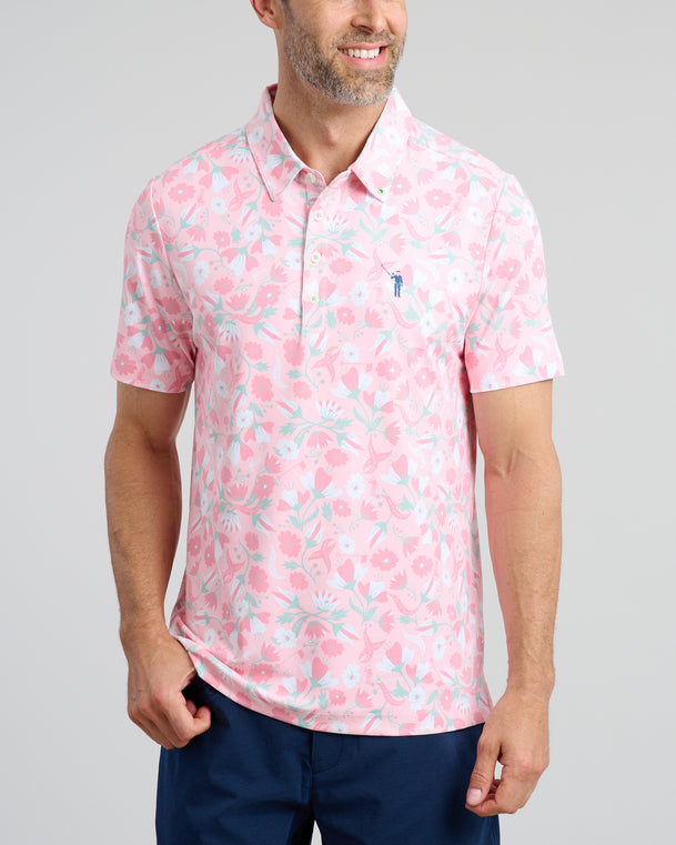 In Bloom Men's Polo | Pink | Front | William Murray Golf