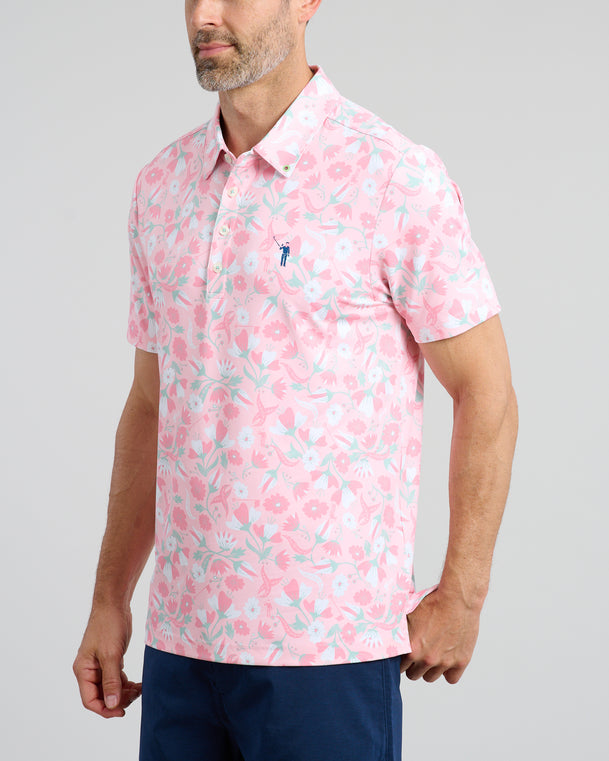 In Bloom Men's Polo | Pink | Angle | William Murray Golf