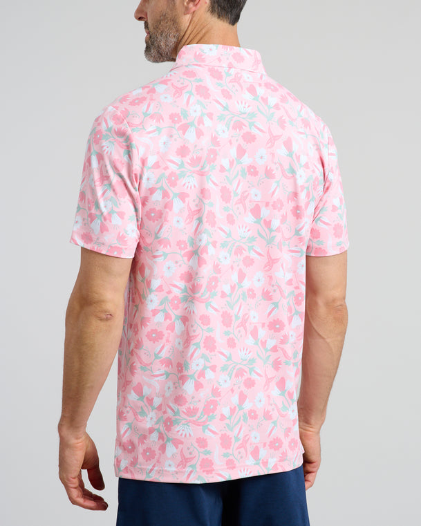 In Bloom Men's Polo | Pink | Back | William Murray Golf