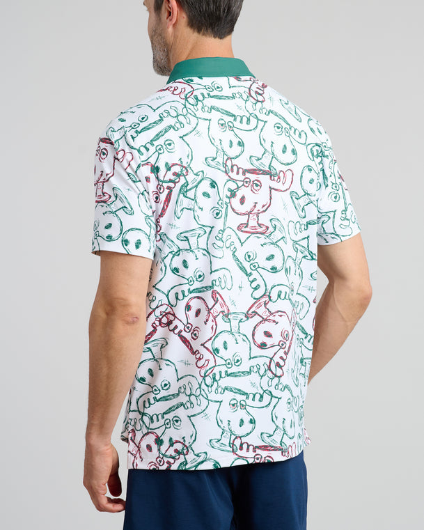 Tipsy & Bright Men's Polo | White | Back | William Murray Golf