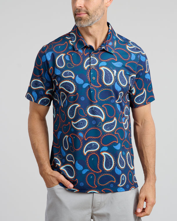 Paisley Putter Men's Polo | Navy | Front | William Murray Golf