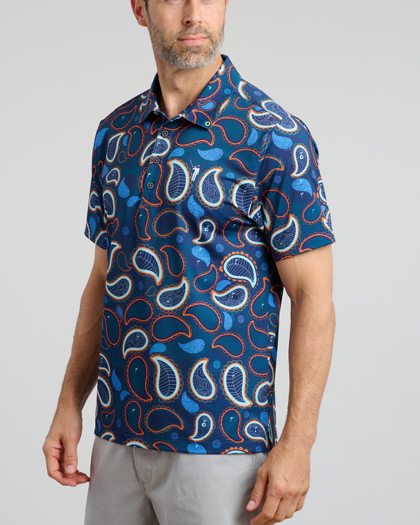 Paisley Putter Men's Polo | Navy | Angle | William Murray Golf