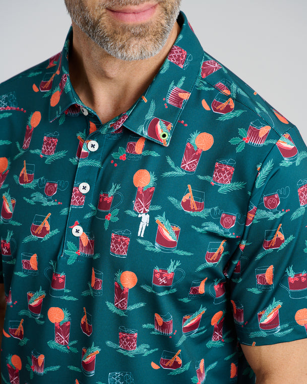 Old Fashioned Holiday Men's Polo | Forest | Logo | William Murray Golf