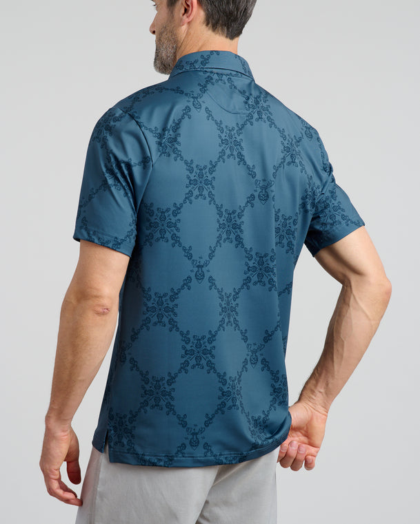 Moose Mulligans Men's Polo | Navy | Back | William Murray Golf