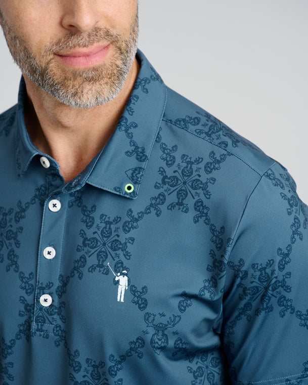 Moose Mulligans Men's Polo | Navy | Logo | William Murray Golf