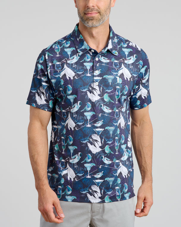 Birdie Booze Men's Polo | Navy | Front | William Murray Golf