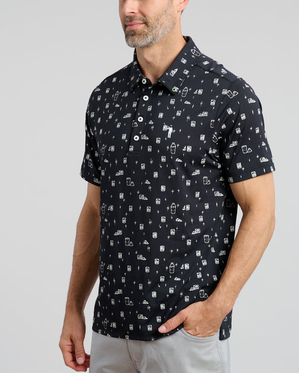 Off the Rocks Men's Polo | Black | Angle | William Murray Golf