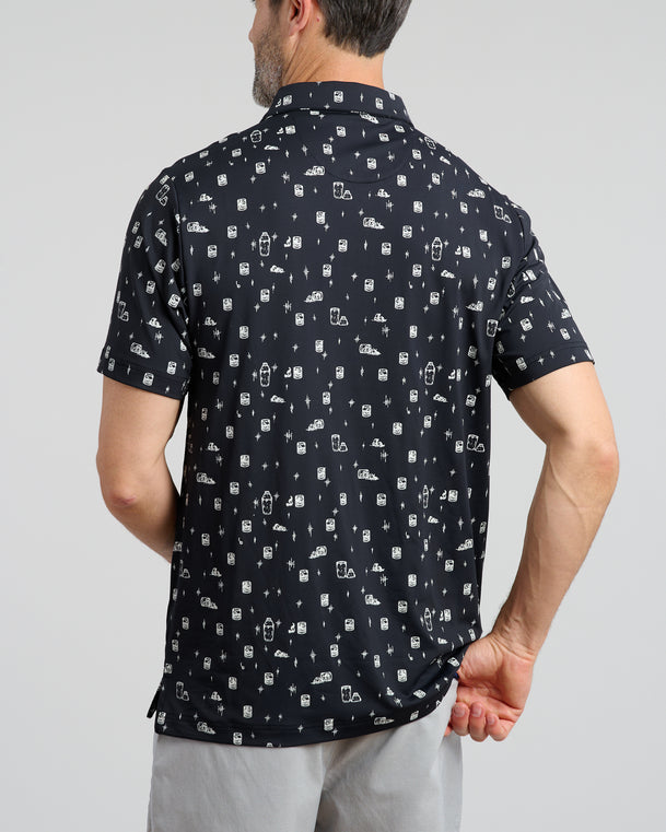 Off the Rocks Men's Polo | Black | Back | William Murray Golf