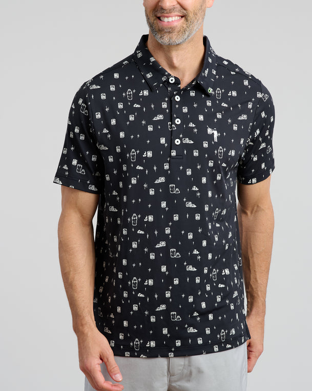 Off the Rocks Men's Polo | Black | Front | William Murray Golf