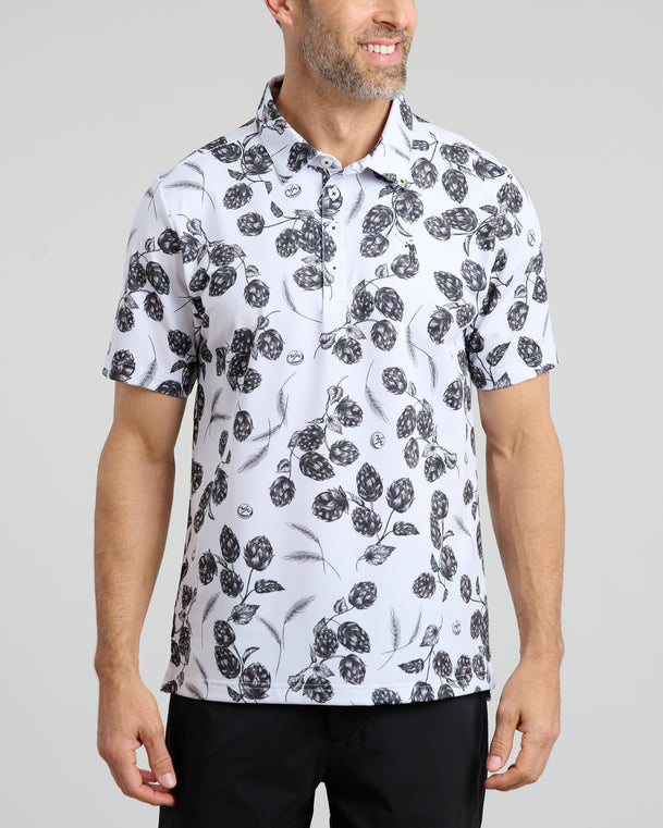 What's Hoppenin' Men's Polo | White | Front | William Murray Golf