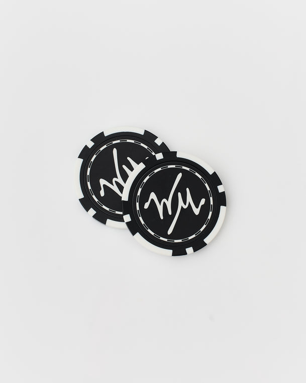 WM Poker Chip Ball Marker | Black/White | Two | William Murray Golf