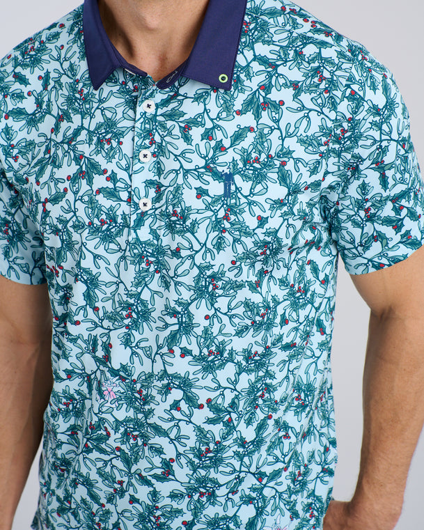 Painful Truth Men's Polo | Ice Blue | Front Detail | William Murray Golf