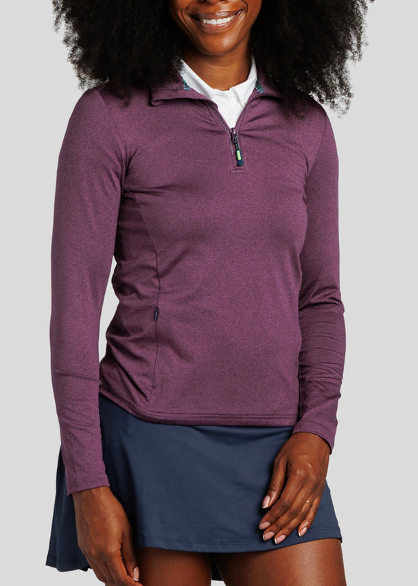 Chip Shot Women's Pocket Pullover | Plum | Front 2 | Studio | William Murray Golf