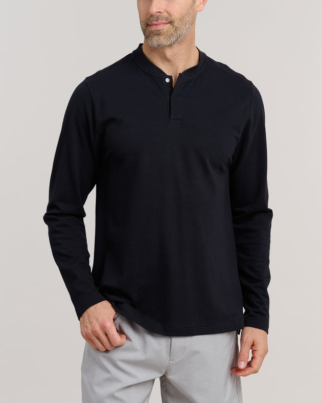 Long Sleeve Tempo Band Pique Polo