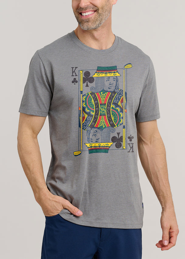 King of Clubs T-Shirt | Heathered Grey | Front | Studio | William Murray Golf